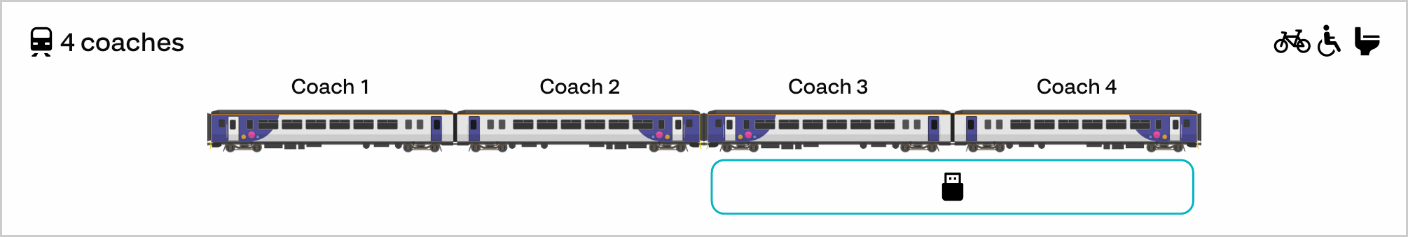 Two Northern class 156 units, with the rear unit possessing USB sockets