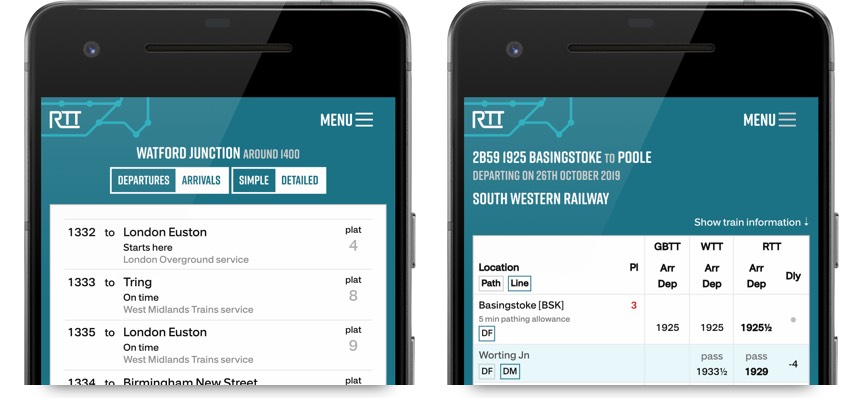 New layouts, the new simple line-up with toggles and mobile detailed train view