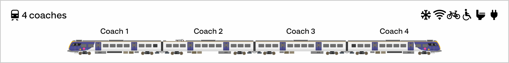 A Northern 4 car class 331 showing facilities