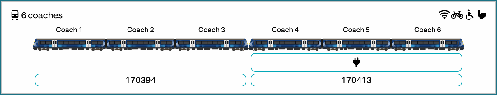 An example image showing a pair of class 170s, with different facilities, in the detailed mode on a service page