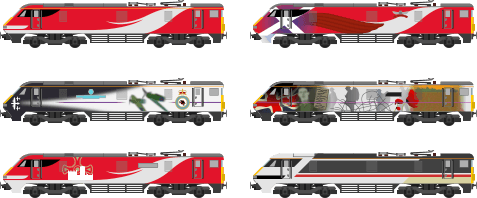 Class 91 fleet with special liveries