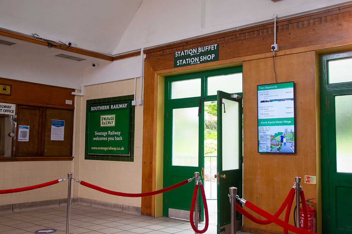 The main departure board at Swanage